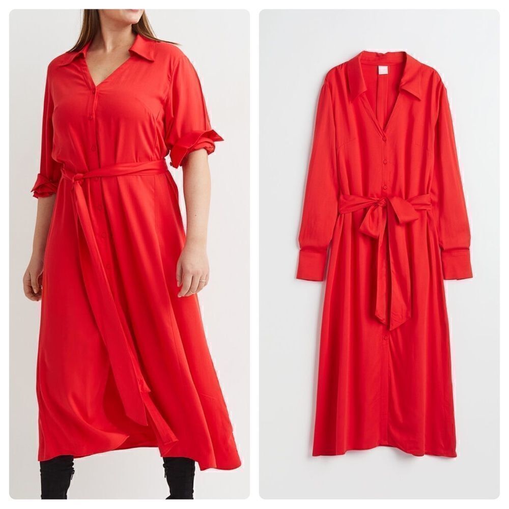 H&M Tie Belt Shirt Dress New